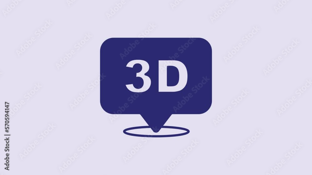 Blue 3D word icon isolated on purple background. 4K Video motion graphic animation Blue 3D word icon isolated on purple background. 4K Video motion graphic animation