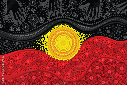 Aboriginal dot art style vector artwork