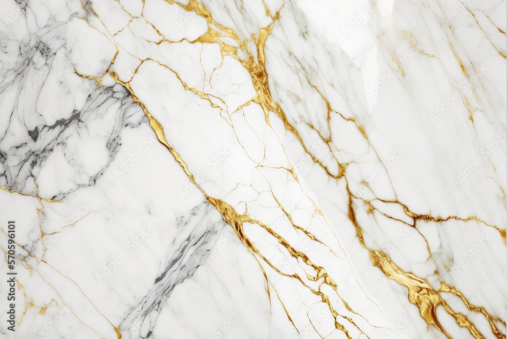 golden white marble background texture, pattern Generative AI