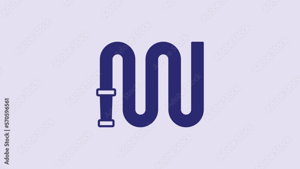 Blue Fire hose reel icon isolated on purple background. 4K Video motion graphic animation Blue Fire hose reel icon isolated on purple background. 4K Video motion graphic animation