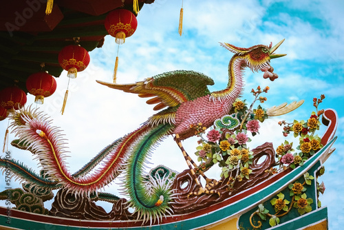 Canvas Print Traditional Chinese temple roof in Thean Hou temple in Kuala Lumpur Malaysia