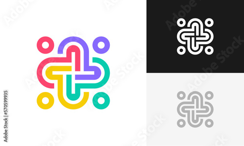 community people, social community, global community, human family logo abstract design vector