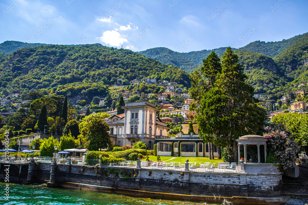 Fototapeta premium View of the village Torno Fagetto Laglio Quarzano on the Como Lake, Lombardy, Italy