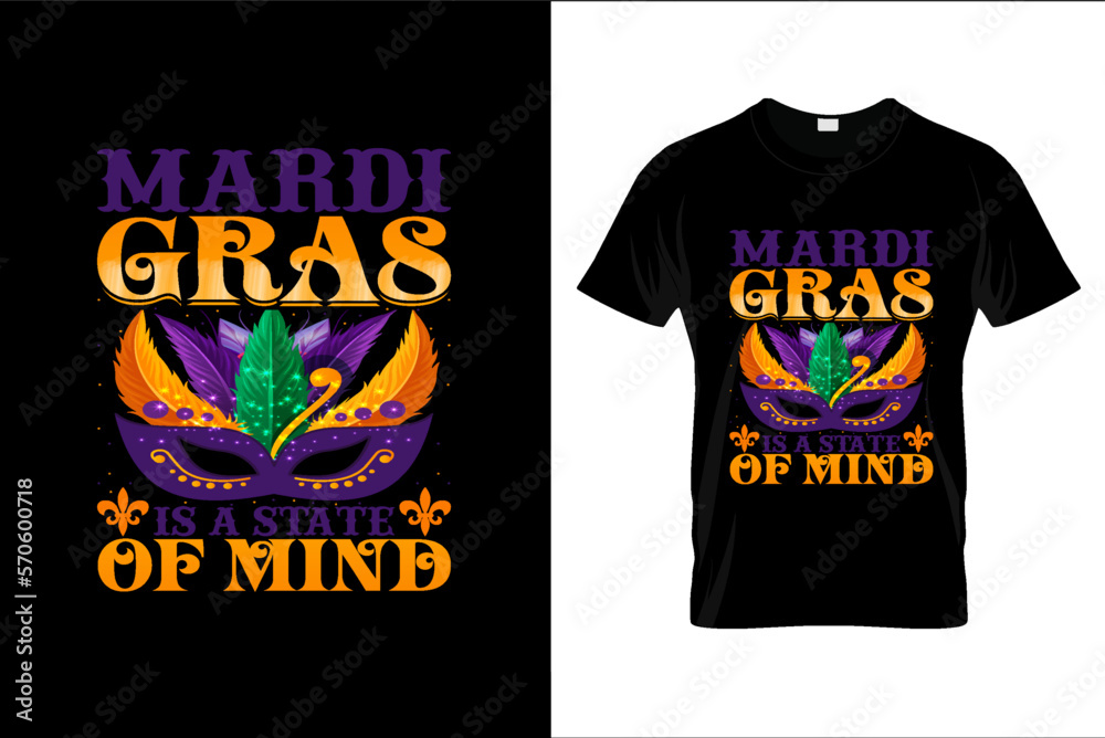 Mardi Gras t-shirt design, Mardi Gras typography t-shirt design