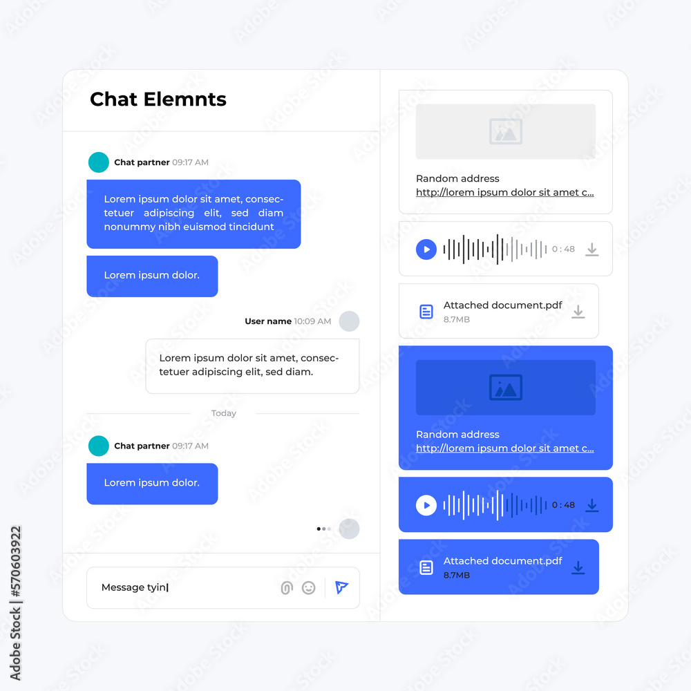 Basic chat UI design chat elements