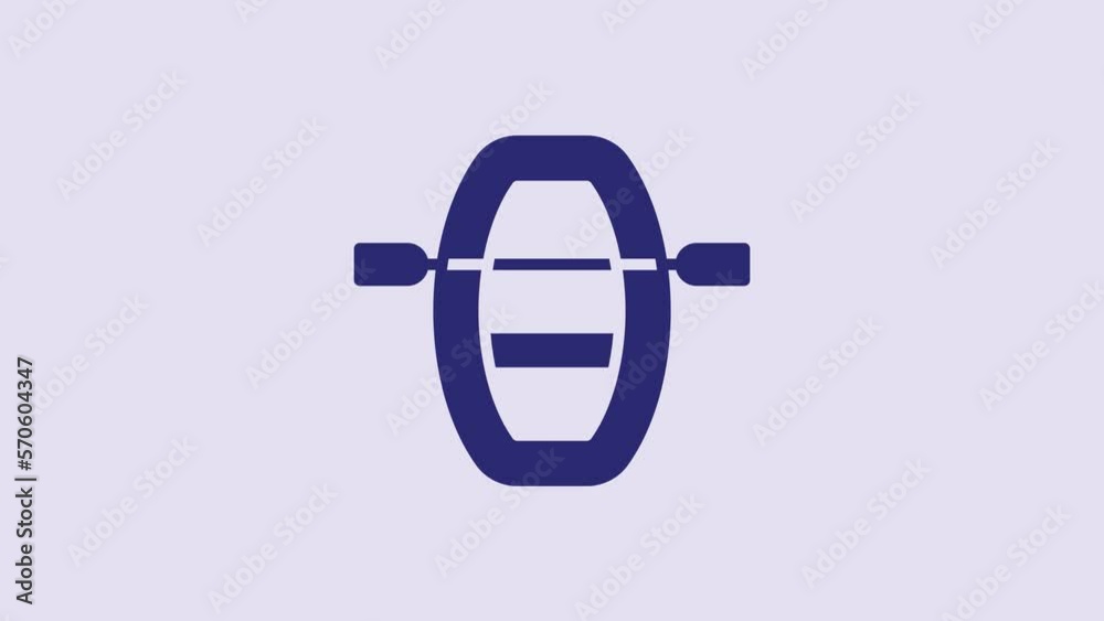 Blue Boat with oars icon isolated on purple background. Water sports, extreme sports, holiday, vacation, team building. 4K Video motion graphic animation Blue Boat with oars icon isolated on purple background. Water sports, extreme sports, holiday, vacation, team building. 4K Video motion graphic animation
