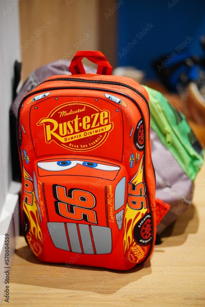 Disney Pixar Cars Lightning McQueen backpack Stock Photo Adobe Stock