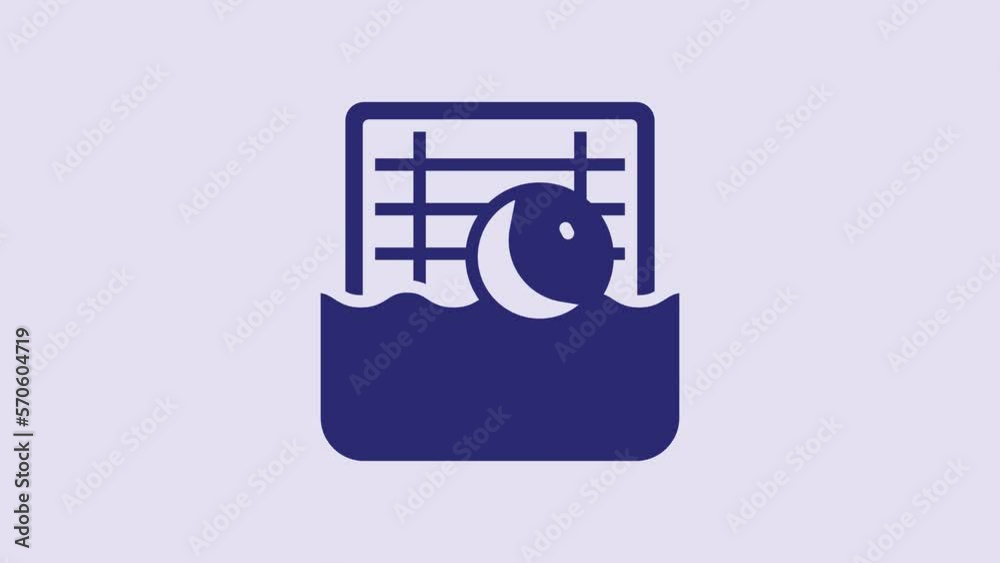 Blue Water polo icon isolated on purple background. 4K Video motion graphic animation Blue Water polo icon isolated on purple background. 4K Video motion graphic animation