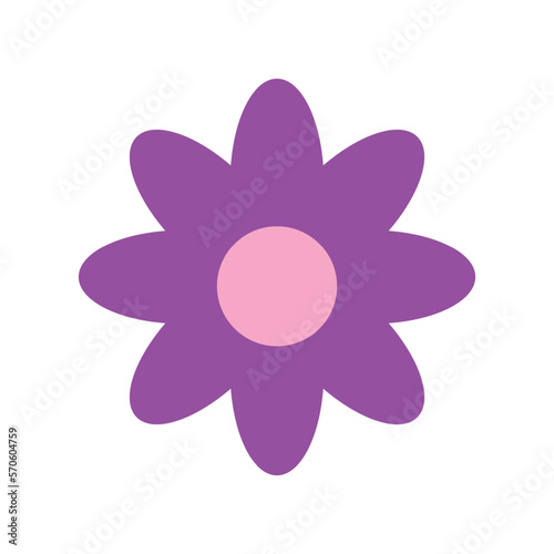 funny bright modern hippie flower vector illustration