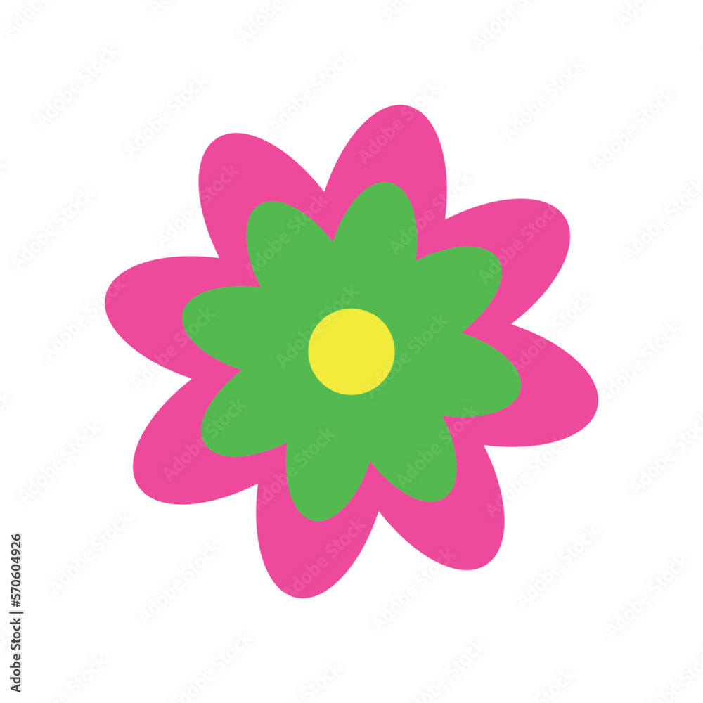 funny bright modern hippie flower vector illustration funny bright modern hippie flower vector illustration