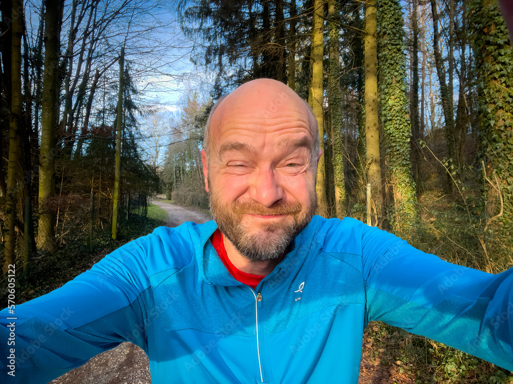 Close Up view to man nature runner Close Up view to man nature runner
