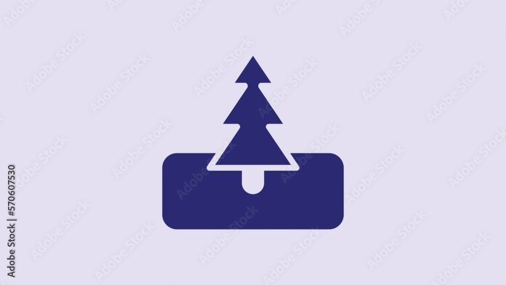Blue Tree icon isolated on purple background. Forest symbol. 4K Video motion graphic animation Blue Tree icon isolated on purple background. Forest symbol. 4K Video motion graphic animation