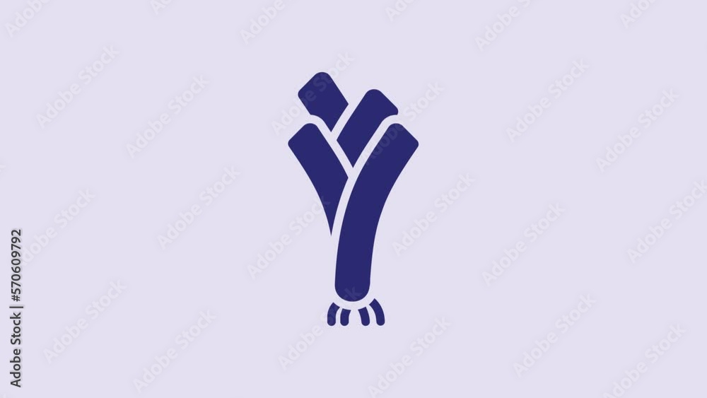 Blue Leek icon isolated on purple background. 4K Video motion graphic animation Blue Leek icon isolated on purple background. 4K Video motion graphic animation
