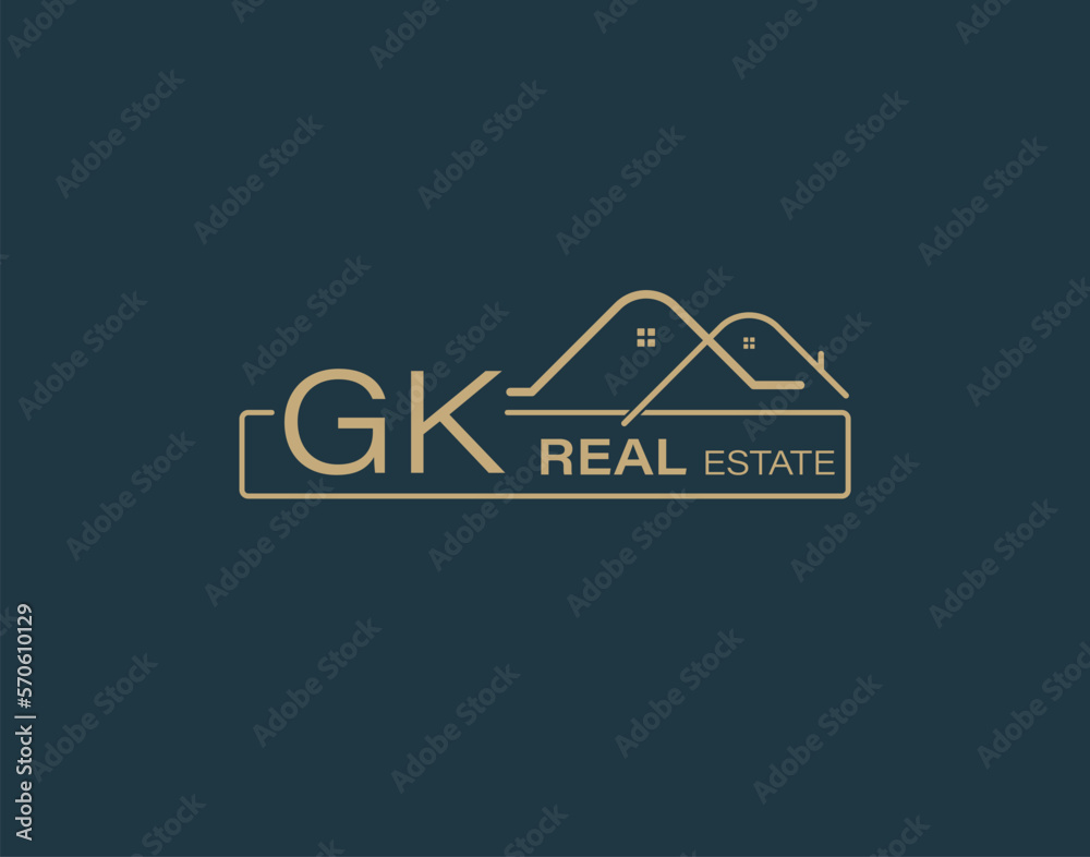 GK Real Estate & Consultants Logo Design Vectors images. Luxury Real Estate Logo Design