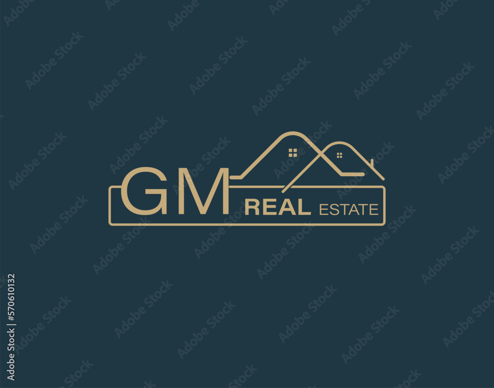 GM Real Estate & Consultants Logo Design Vectors images. Luxury Real Estate Logo Design