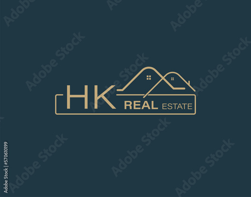 HK Real Estate & Consultants Logo Design Vectors images. Luxury Real Estate Logo Design