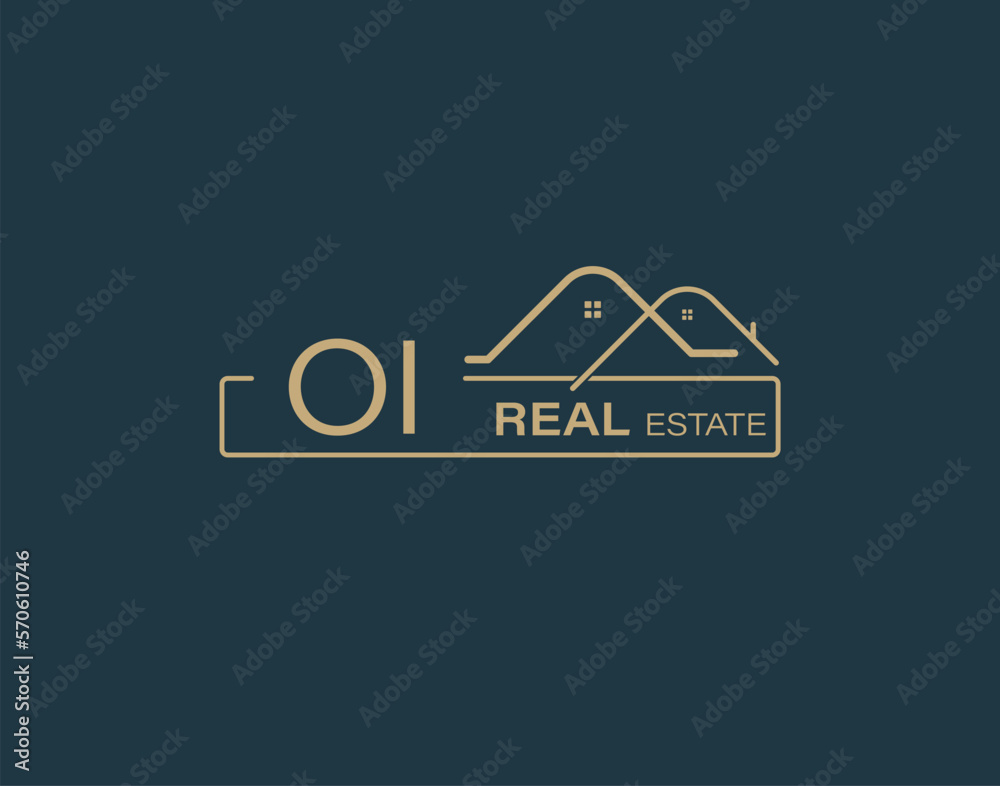 OI Real Estate & Consultants Logo Design Vectors images. Luxury Real Estate Logo Design