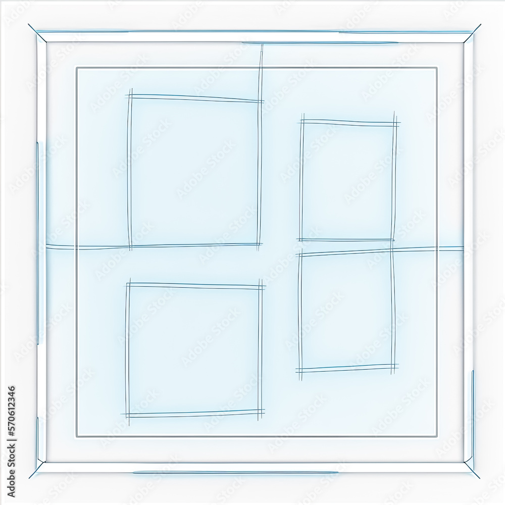 Multiple light blue square outlines on a plain white background created a beautiful mosaic pattern. - Generative AI Multiple light blue square outlines on a plain white background created a beautiful mosaic pattern. - Generative AI