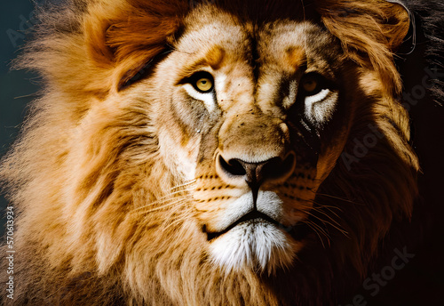 Lion king isolated   Portrait Wildlife animal   generative ai  