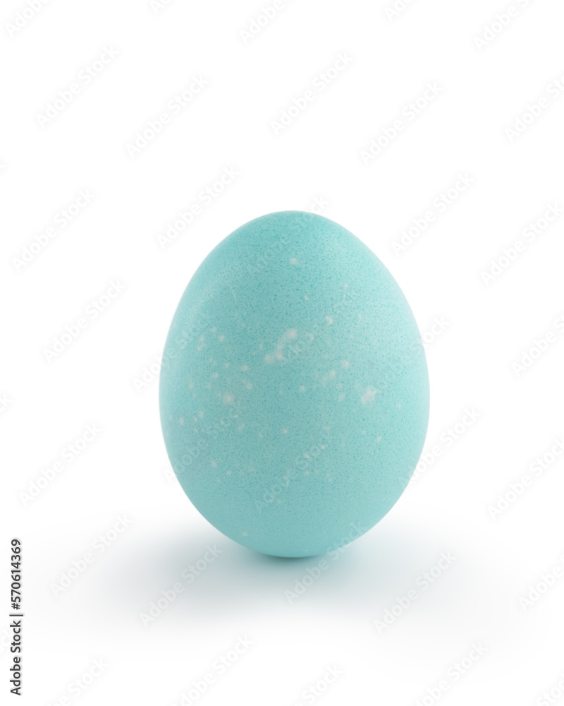 azure blue easter egg isolated on white background azure blue easter egg isolated on white background