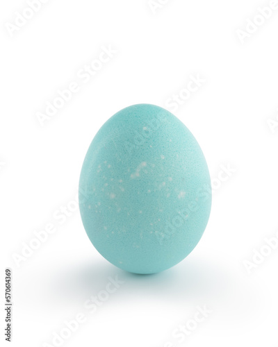 azure blue easter egg isolated on white background