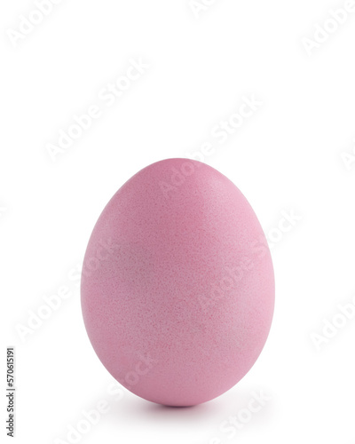 Photography pink easter egg isolated on white background