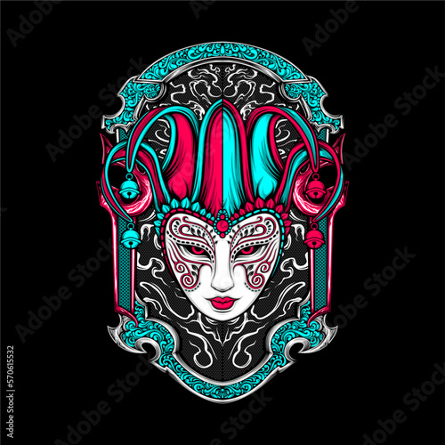 scary clown illutration