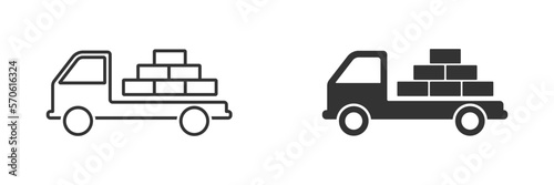 Delivery truck icon. Vector illustration.