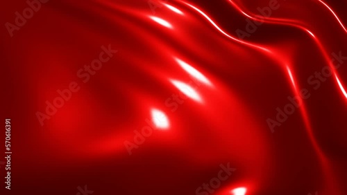 Red 3d abstract graphics background animation,  silk moving waves on wind shiny and glossy metallic seamless 4K loop video animation, blue texture design.