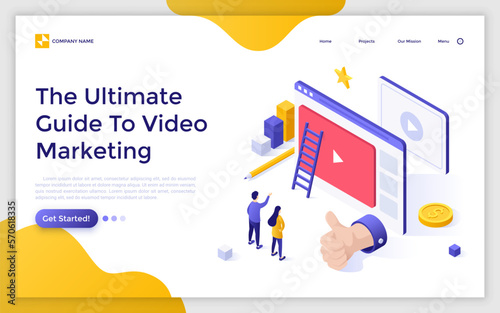 Vector Isometric Landing Page Template