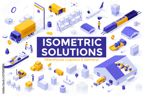 Photo Collection Of Isometric Vector Elements
