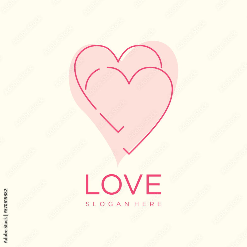 Valentine's day heart logo design, vector illustration