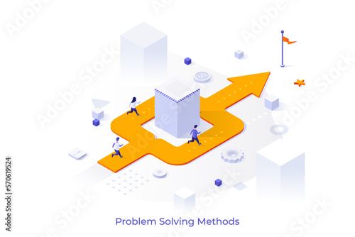 Vector Concept For Isometric Business Scene