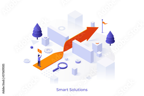 Vector Concept For Isometric Business Scene