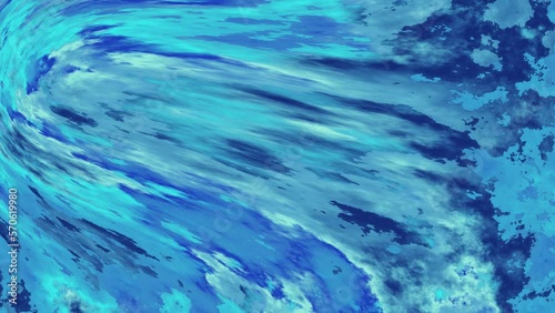 Animation of cloud turbulence in the sky. Liquid waves abstract motion background.