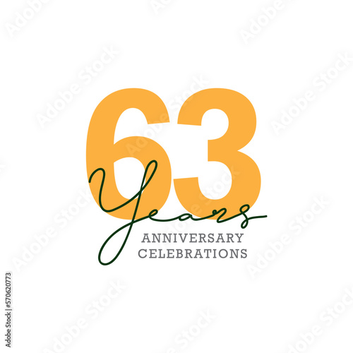 63th anniversary celebration logo design. Vector Eps10