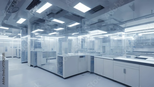 futuristic modern interior clean modern laboratory, generative art by A.I.