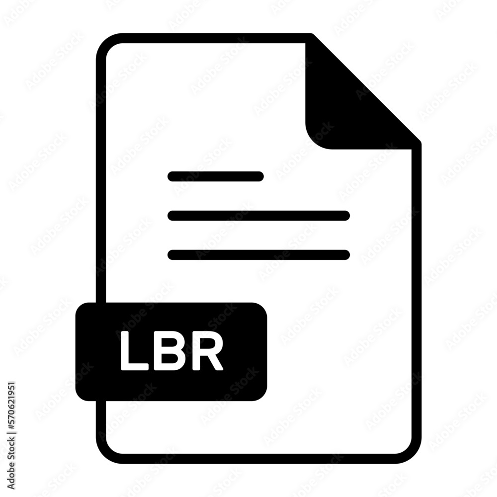 An amazing vector icon of LBR file, editable design An amazing vector icon of LBR file, editable design