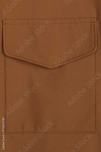 brown fabric with pocket