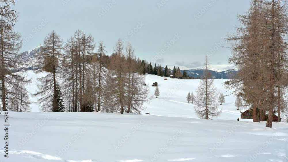 Snow excursion. Breathtaking views in Val Badia surrounded by the Dolomites. Snow excursion. Breathtaking views in Val Badia surrounded by the Dolomites.