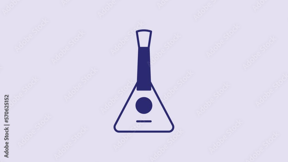 Blue Musical instrument balalaika icon isolated on purple background. 4K Video motion graphic animation Blue Musical instrument balalaika icon isolated on purple background. 4K Video motion graphic animation