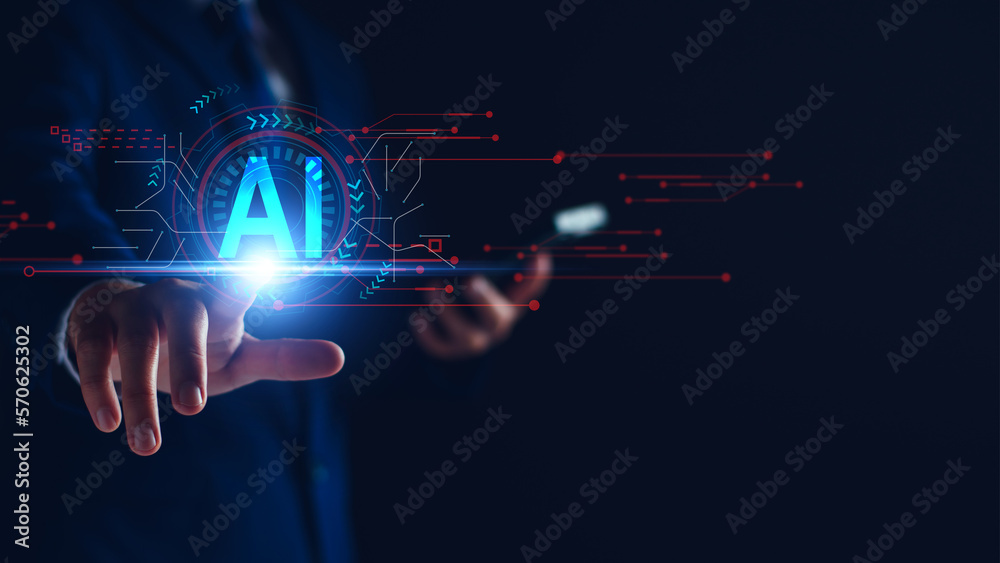 Ai Function Machine Development of artificial intelligence, AI. business people experience ...