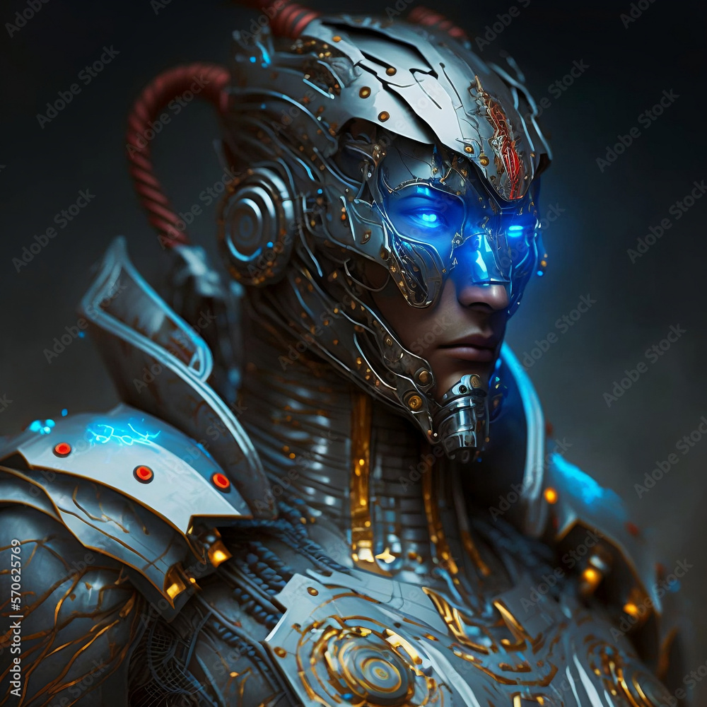 android robot with background cyborg Stock Illustration | Adobe Stock