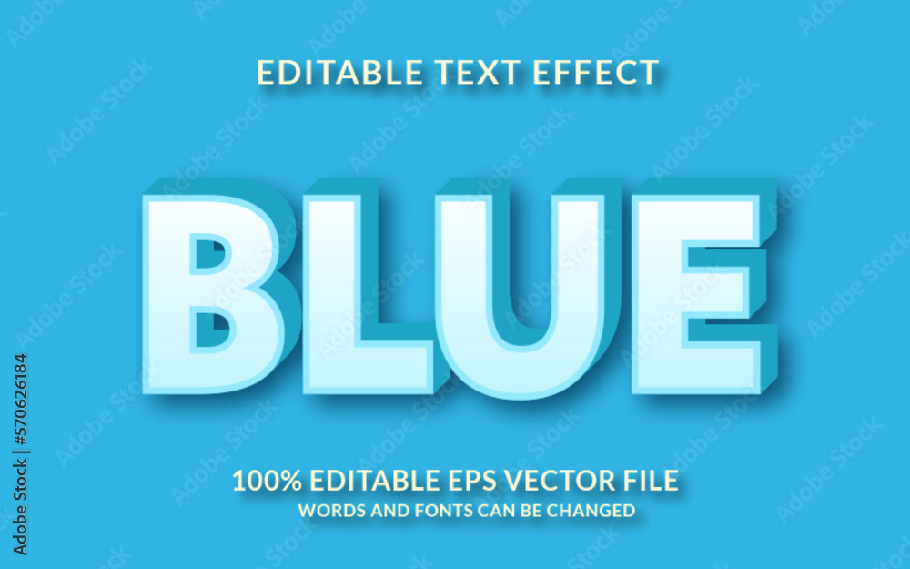 Blue editable text effect