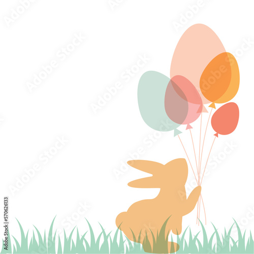 Easter bunnies rabbit greeting card. Easter bunnies. Vector illustration