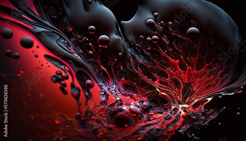 Red and black abstract liquid wallpaper background