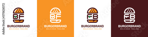 Letter BF and FB Burger Logo, suitable for any business related to burger with BF or FB initials. photo