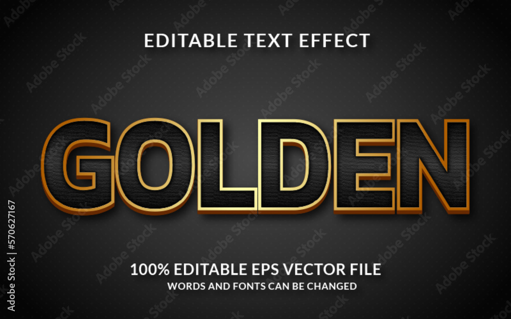 Golden Editable text effect