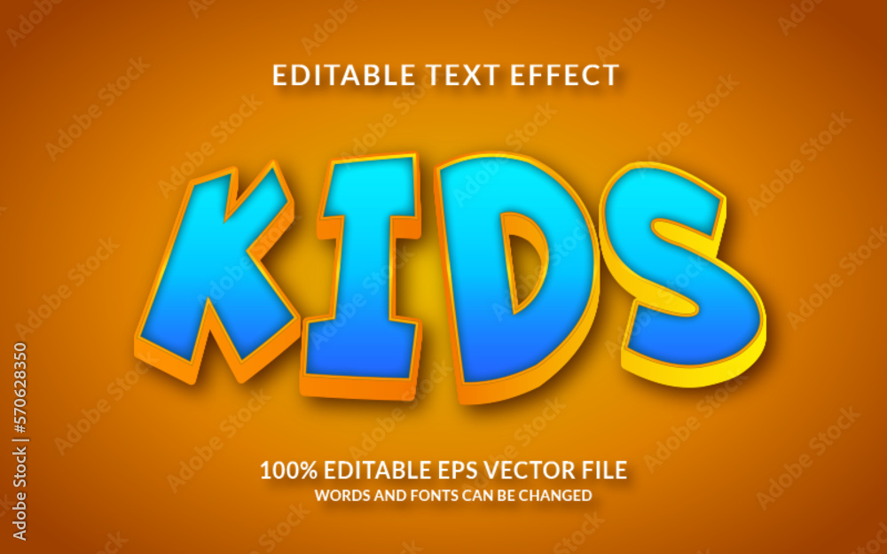 Kids Editable text effect