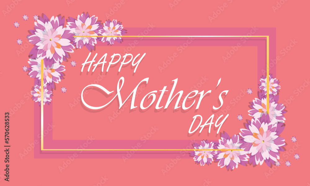 March 8 in pastel. Greeting card with flowers. Cheers to Women's Day. Background of paper-cut flowers with a square frame and text-space for the holidays. Trendy Design Template. Mother's Day